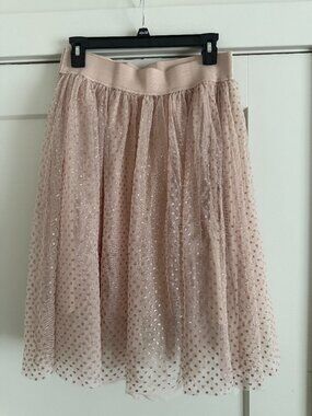 rue21 blush pink glitter tulle skirt xl